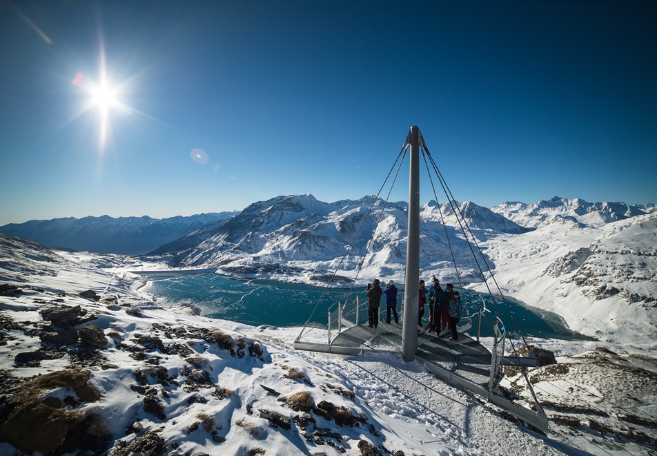Val Cenis Ski Resort - View point at 2800m over Lac du Mont Cenis