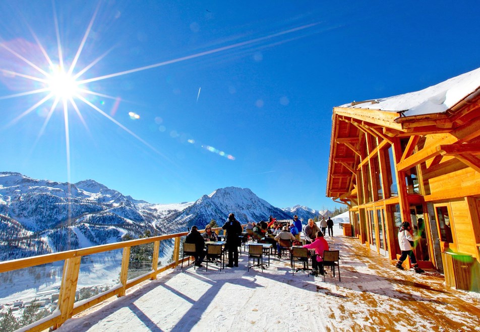 Montgenevre Ski Resort - Altitude restaurant with stunning view over the village